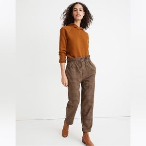 Madewell Plaid Paperbag Tapered Pants